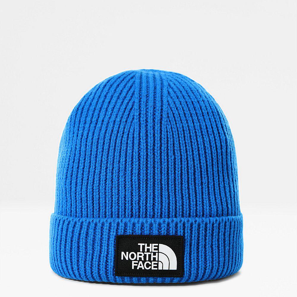 The North Face Tnf Box Logo Cuff Παιδικα Σκουφοσ - Μπλε (ENFL57920)